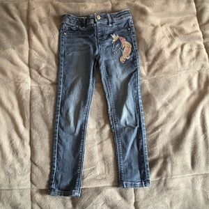 Sonoma Girl's Blue Jeans with Embroidered Unicorn
